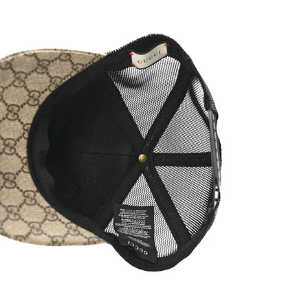 Gucci GG Supreme Monogram Bosco Patch Baseball Hat 57 Beige Green 7 of 9
