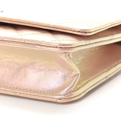 Chanel Iridescent Calfskin Quilted Wallet On Chain WOC Pink 9 of 9