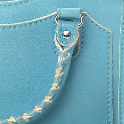 Balenciaga Supple Grained Calfskin Classic Silver Hardware Highlight Mini City Bleu Caraibes 14 of 17