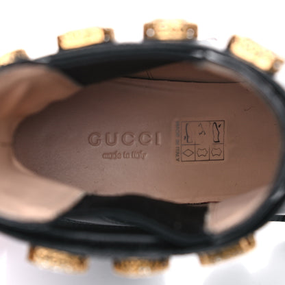 Gucci Calfskin Crystal GG Trip Chelsea Ankle Boots 39.5 Black 8 of 17