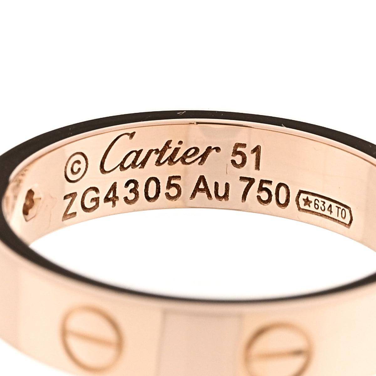 18K Pink Gold Diamond 3.5mm LOVE Wedding Band Ring 51 5.75
