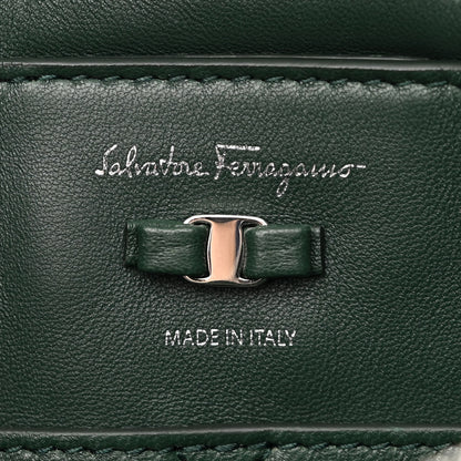 Salvatore Ferragamo Suede Calfskin Small Viva Bow Shoulder Bag Green 8 of 12