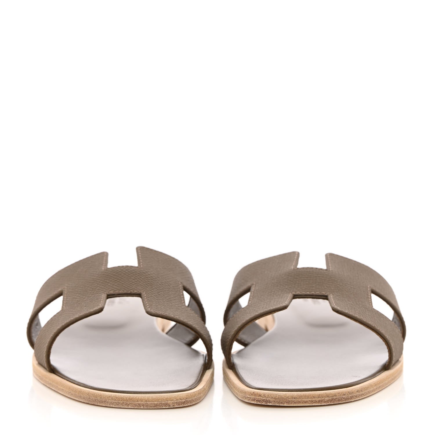 Hermes Epsom Oran Sandals 39 Etoupe 2 of 11