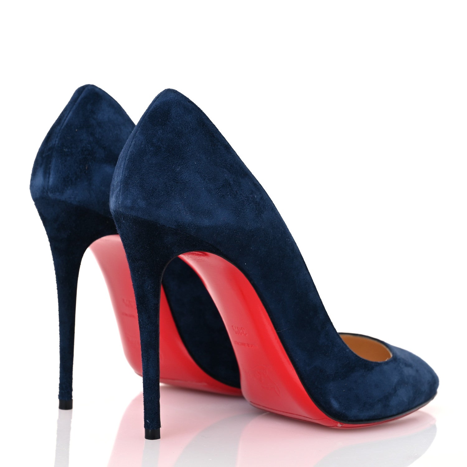 Christian Louboutin Veau Velours Eloise 100 Pumps 38.5 Marine 4 of 14