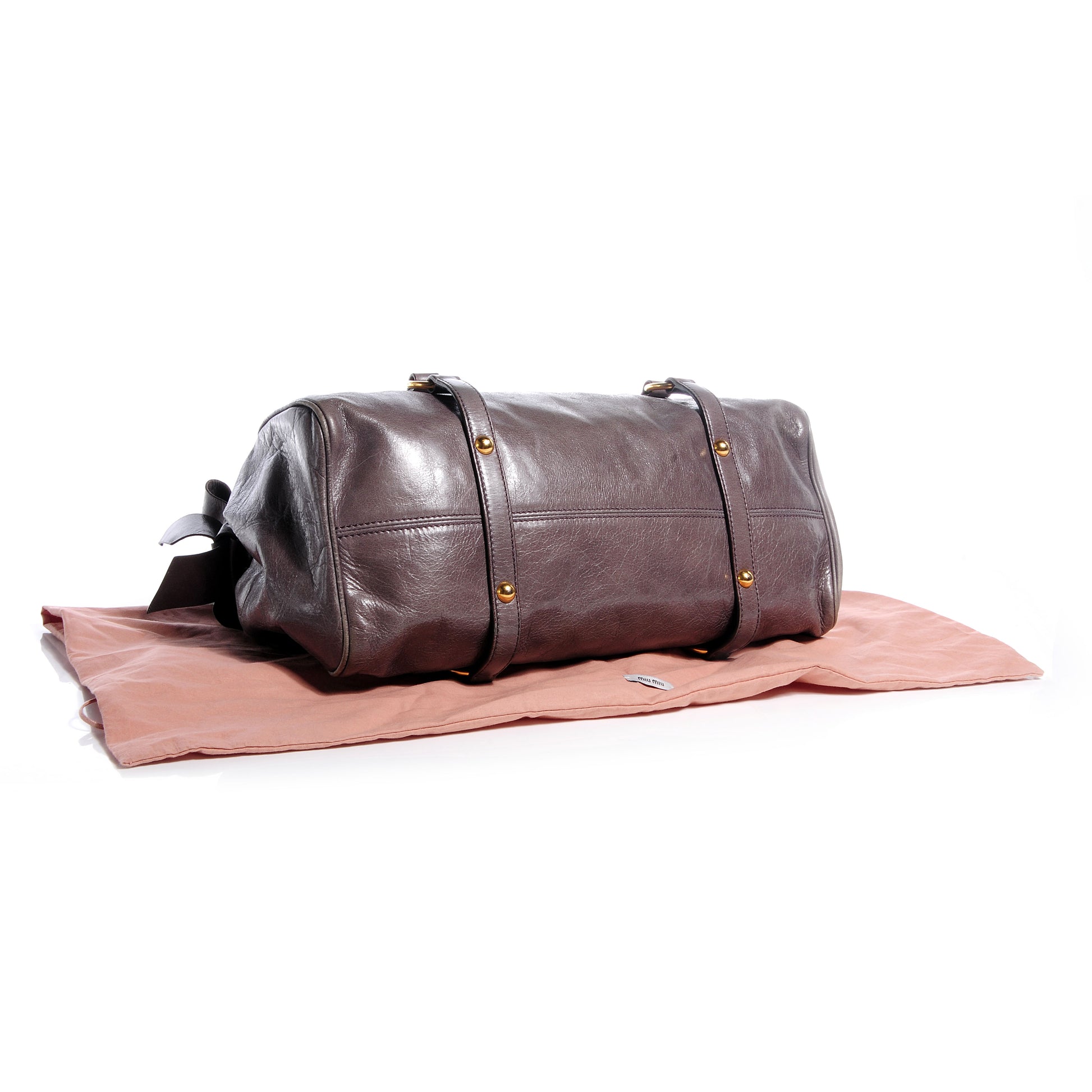 Miu Miu Vitello Lux Large Bow Bag Argilla 4 of 7