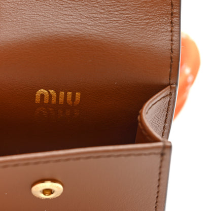 Miu Miu Nappa Flap Pouch Bag Charm Cognac Orange 5 of 8