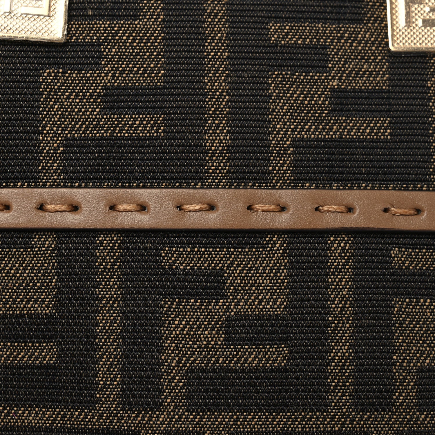 Fendi Fabric Jacquard Vitello King Plexiglass FF 1974 Mini Fendi Sunshine Shopper Tote Tobacco Moro Sand 8 of 11