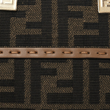 Fendi Fabric Jacquard Vitello King Plexiglass FF 1974 Mini Fendi Sunshine Shopper Tote Tobacco Moro Sand 8 of 11