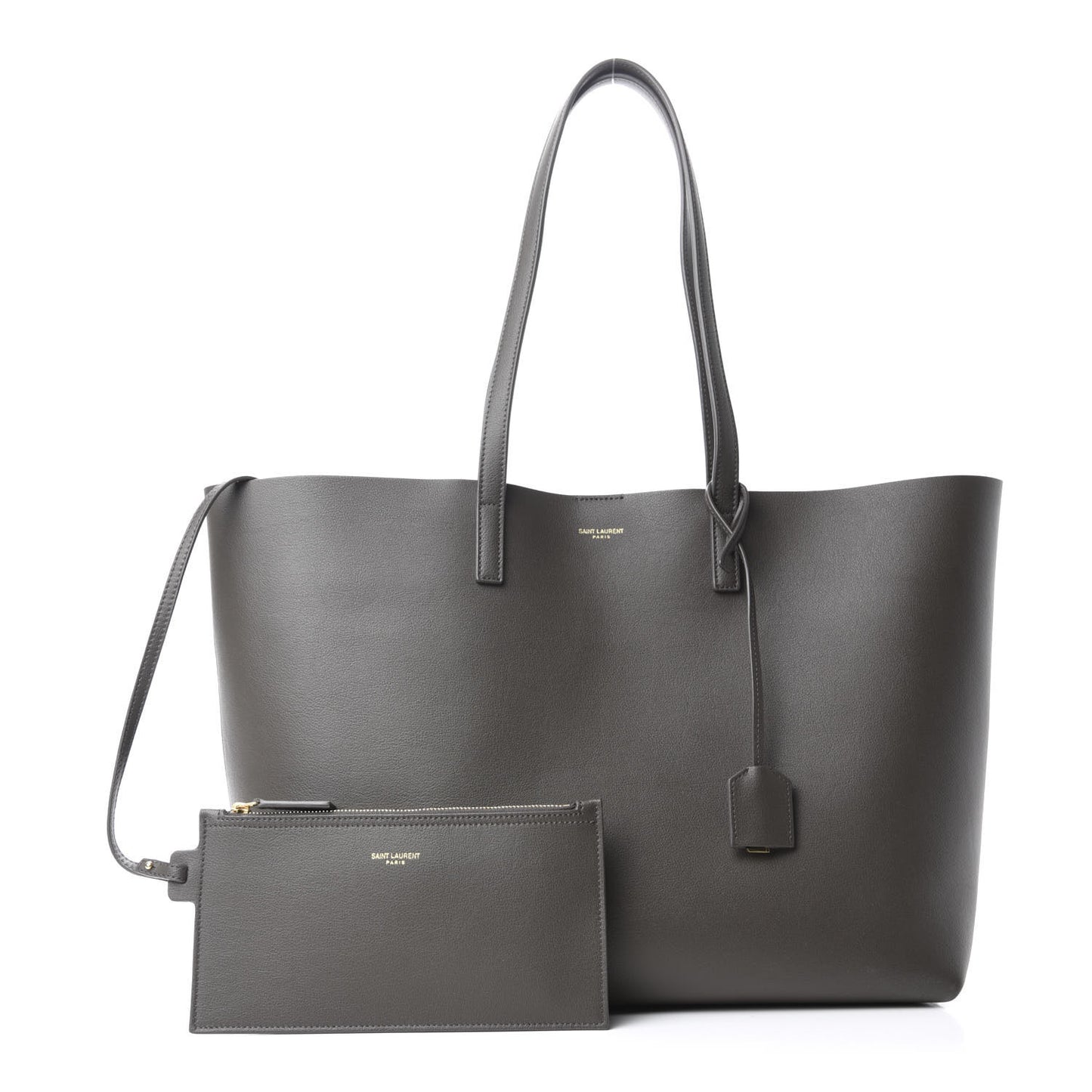 Calfskin Large Shopping Tote Pebble
