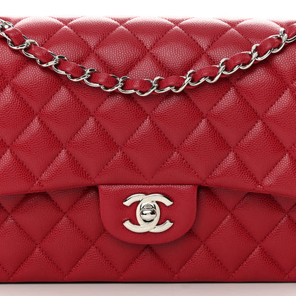 Chanel Caviar Quilted Medium Double Flap Dark Red 8 of 15