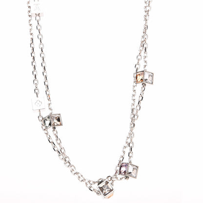 Louis Vuitton Swarovski Gamble Long Necklace Silver 3 of 6