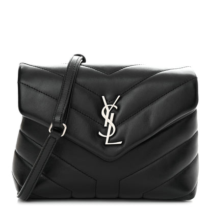 Saint Laurent Calfskin Y Quilted Monogram Toy Loulou Crossbody Bag Black 1 of 11