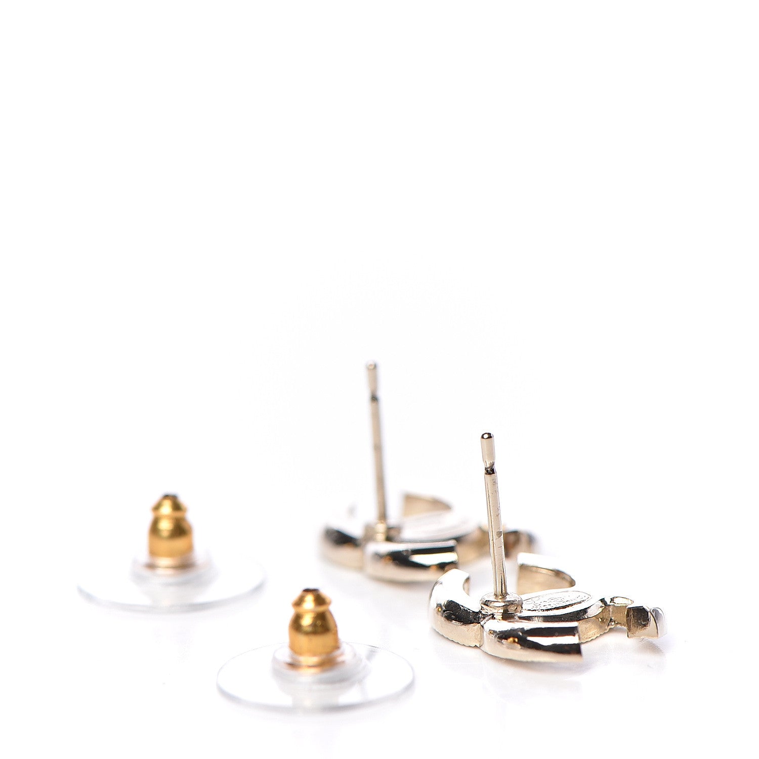 Chanel Enamel Crystal CC Earrings Black Gold 3 of 5