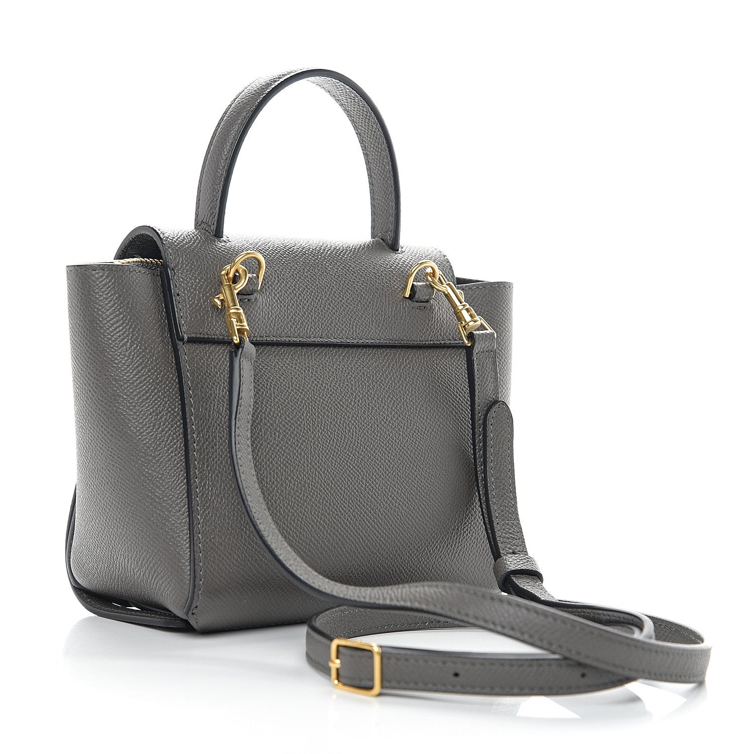 Celine Grained Calfskin Pico Belt Bag Grey 2 of 9