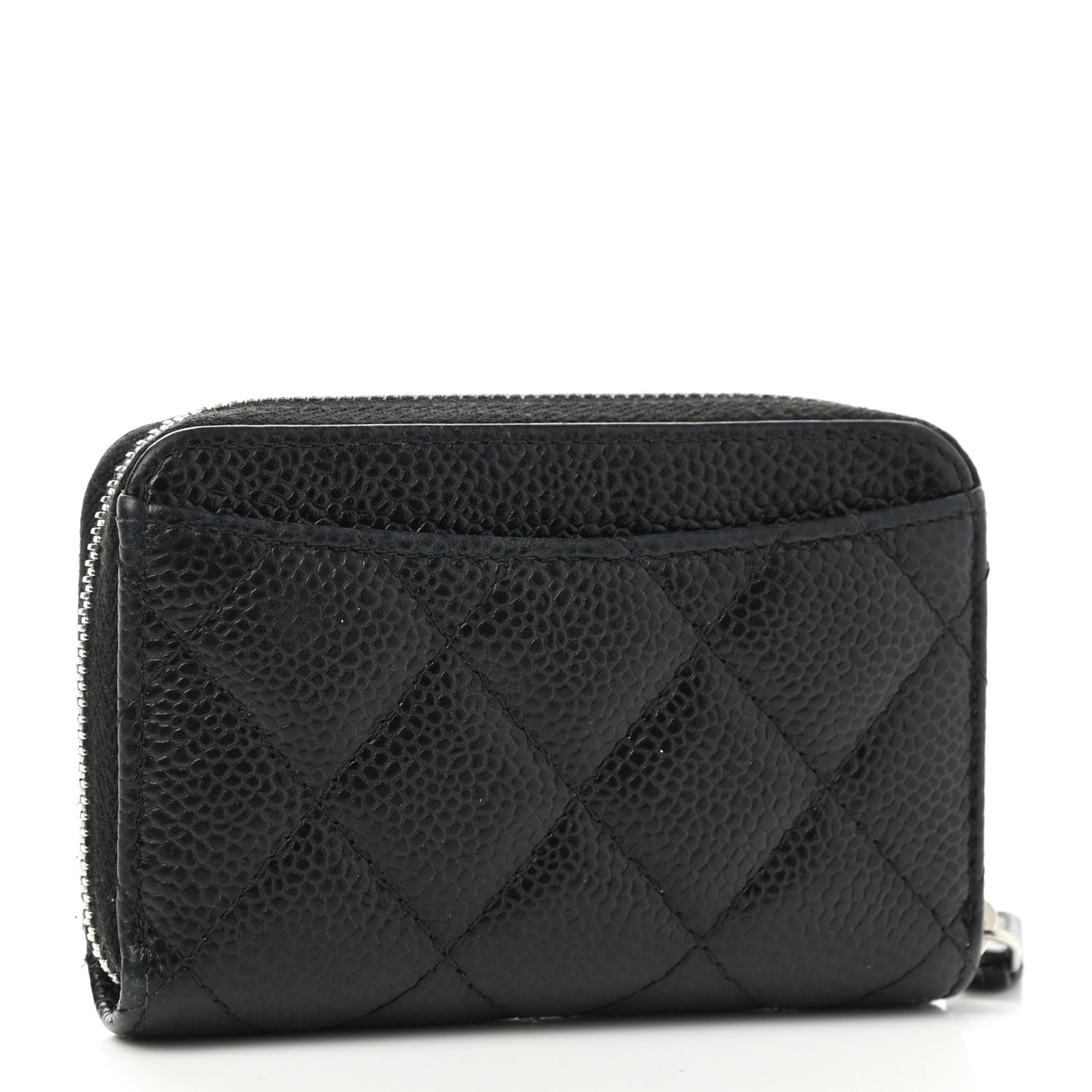 Caviar Quilted Classic Zipped Coin Purse Black