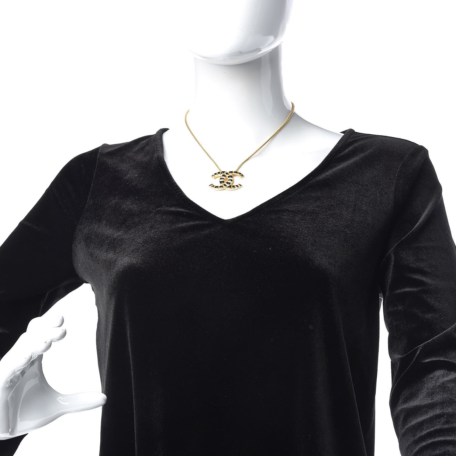 Chanel Resin Along The Nile CC Pendant Necklace Gold Black 2 of 5