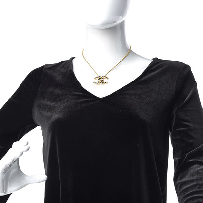 Chanel Resin Along The Nile CC Pendant Necklace Gold Black 2 of 5