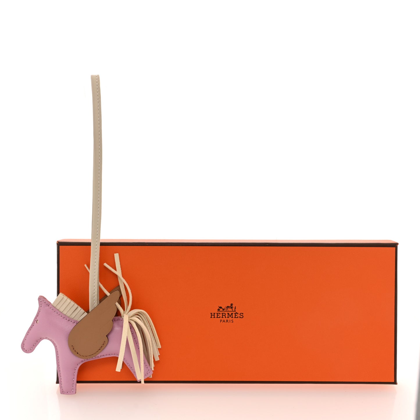 Milo Lambskin Grigri Rodeo Pegase Horse Bag Charm PM Mauve Sylvestre Craie Chai