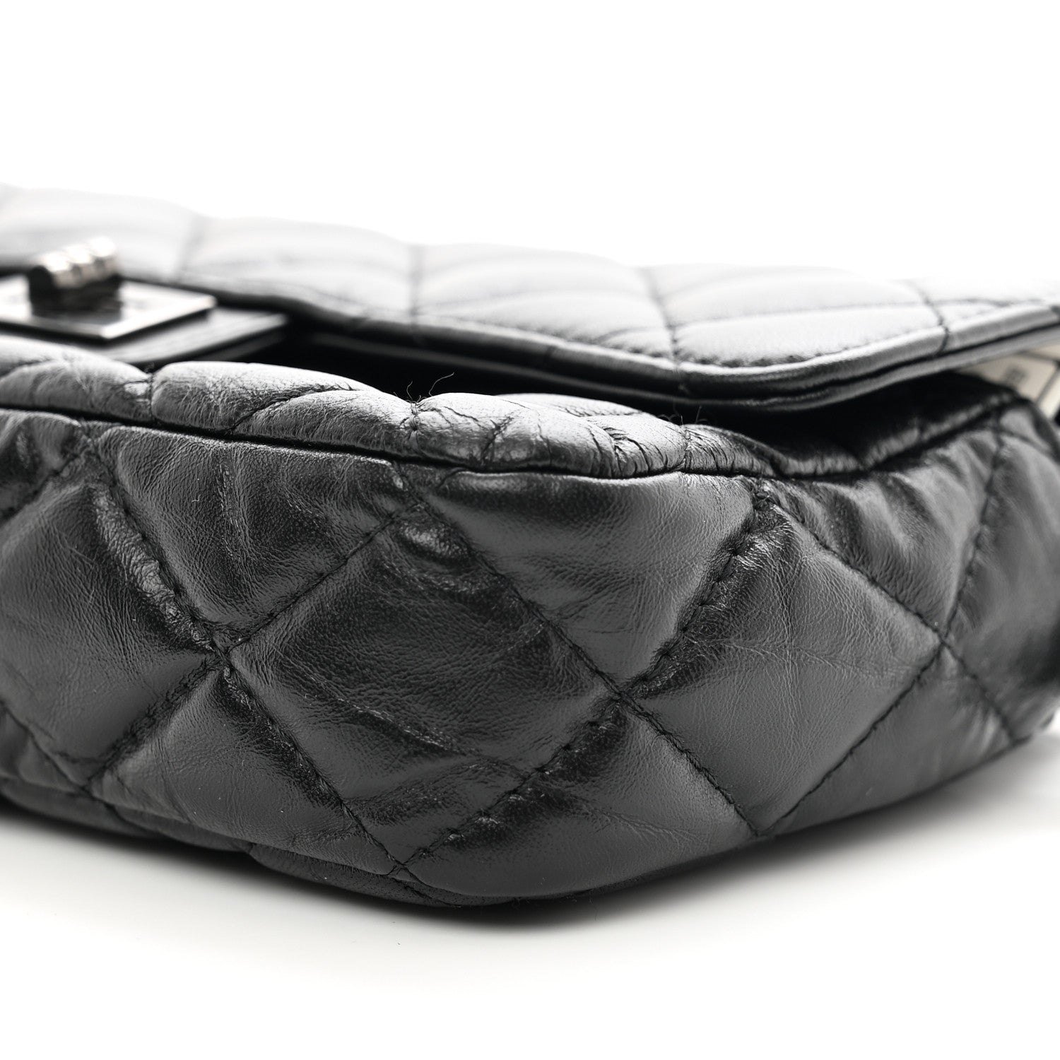 Chanel Aged Calfskin Quilted 2.55 Reissue Phone Holder With Chain So Black 12 of 12
