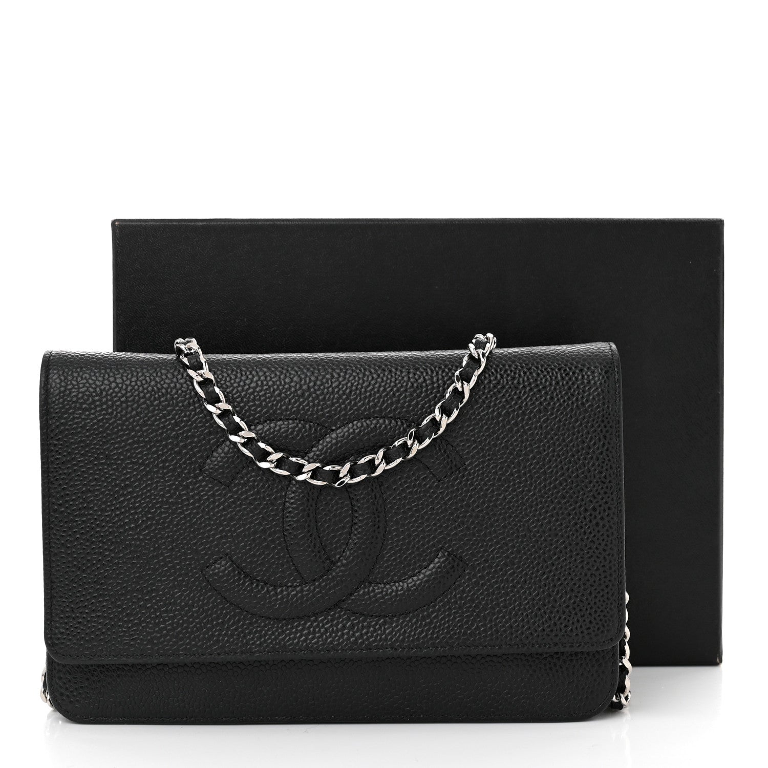 Chanel Caviar Timeless CC Wallet On Chain WOC Black 12 of 12