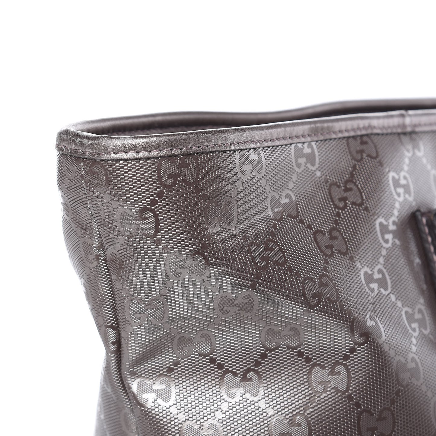 Imprime Monogram Medium Zippered Shopping Tote Pewter