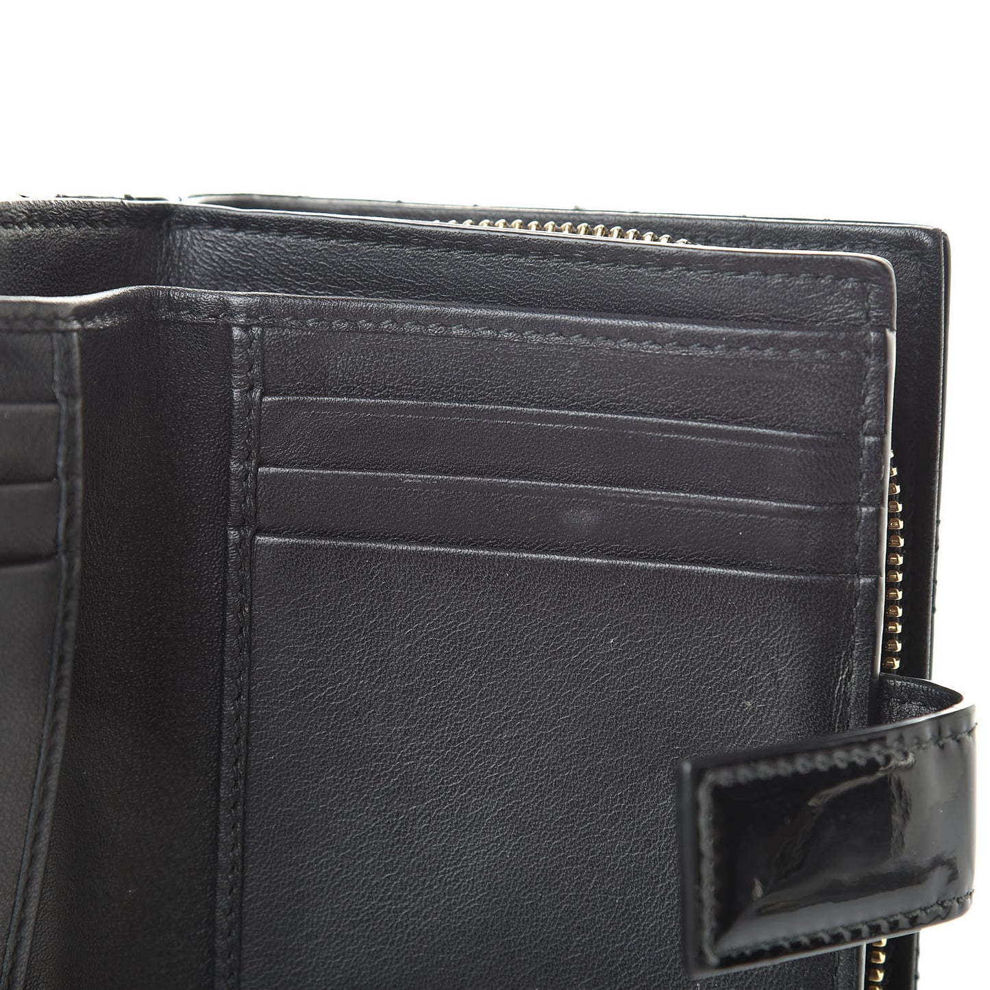 Patent Cannage Lady Dior Eden Wallet Black