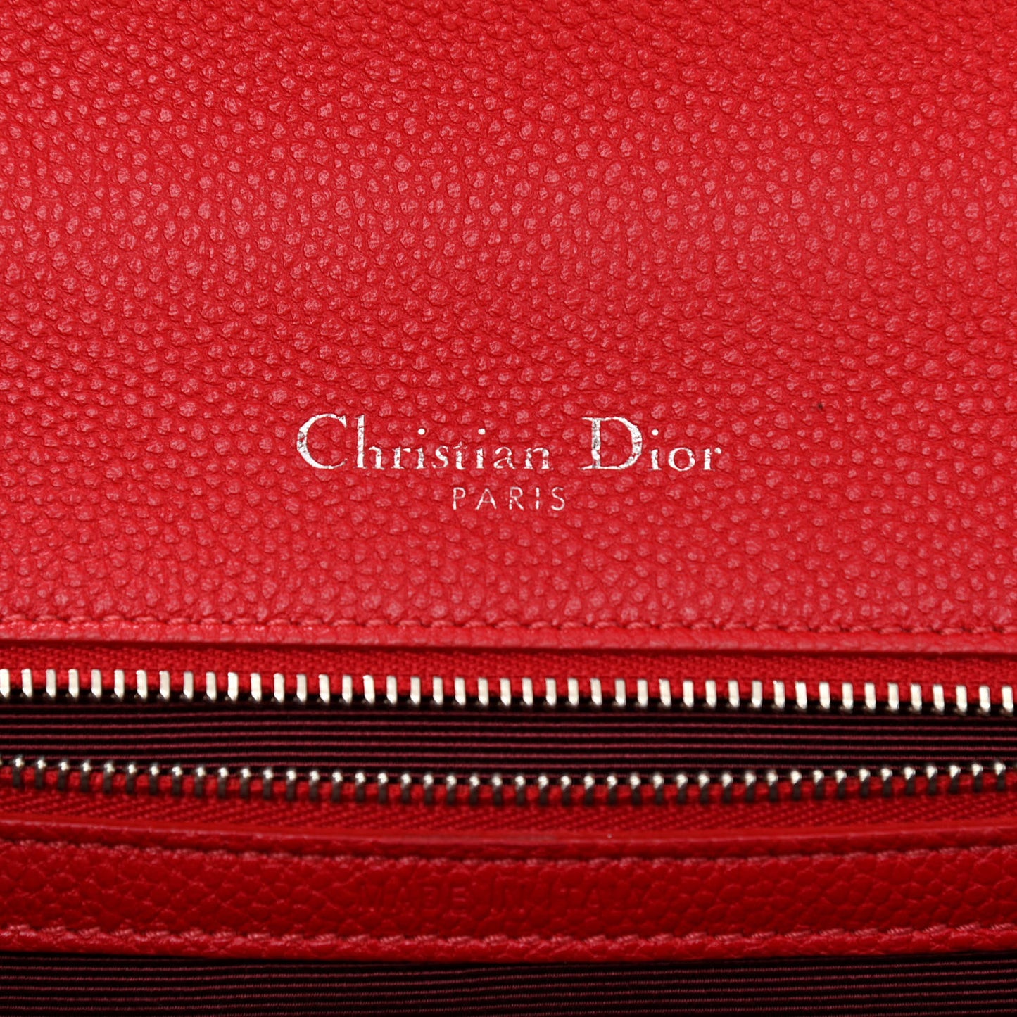 Grained Calfskin Small Diorama Flap Bag Red
