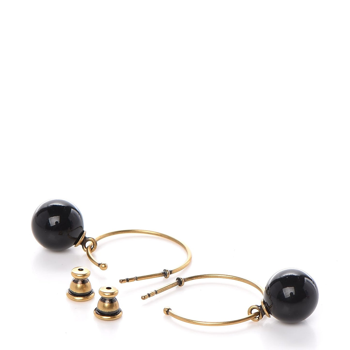 Mise En Dior Tribal Hoop Earrings Black