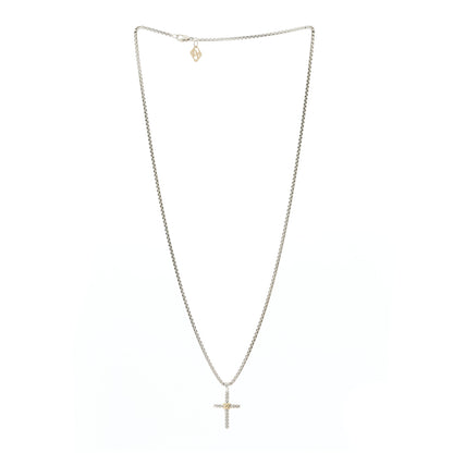 David Yurman Sterling Silver 14K Yellow Gold Petite X Cross Pendant Necklace 2 of 6