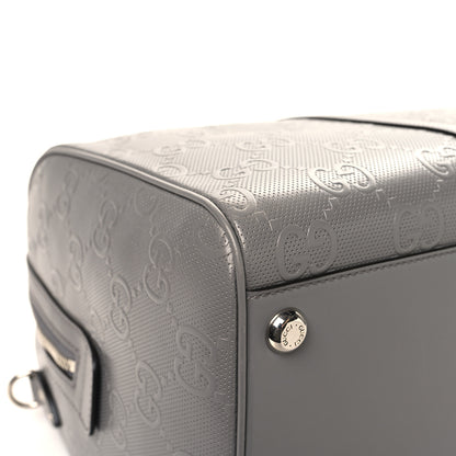 Gucci Calfskin GG Tennis Embossed Duffle Bag Grey 10 of 12