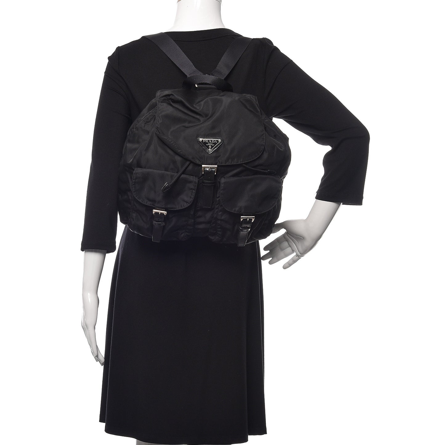 Nylon Vela Medium Backpack Black