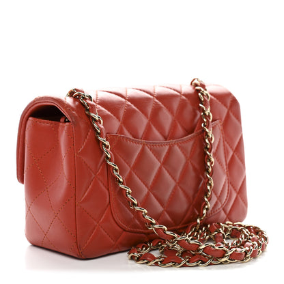 Chanel Lambskin Quilted Mini Rectangular Flap Orange 3 of 16