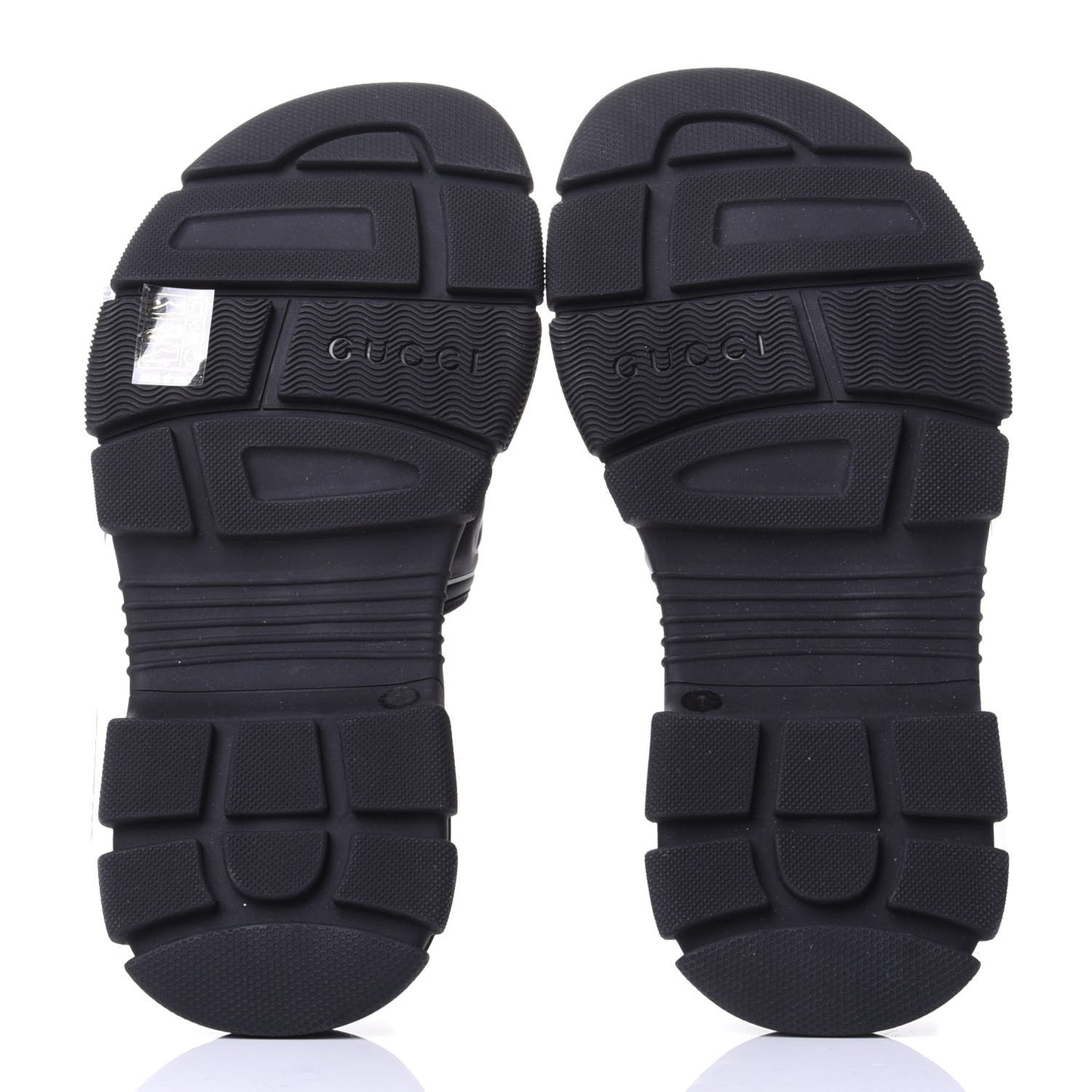 Nappa Grosgrain Logo Mens Velcro Chunky Slide Sandals 7 Black