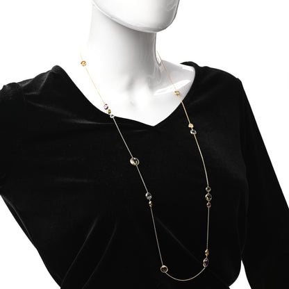 Marco Bicego 18K Yellow Gold Multi Gemstone Jaipur Long Station Necklace 2 of 5