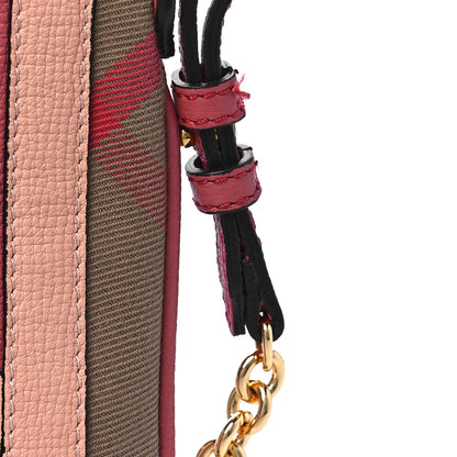 Burberry Metallic Derby House Check Peyton Crossbody Clutch Bag Blossom Pink 9 of 9
