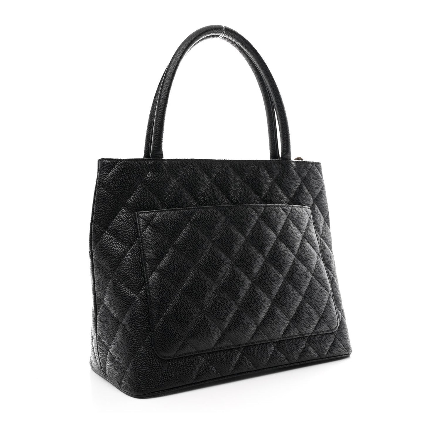 Caviar Quilted Medallion Tote Black