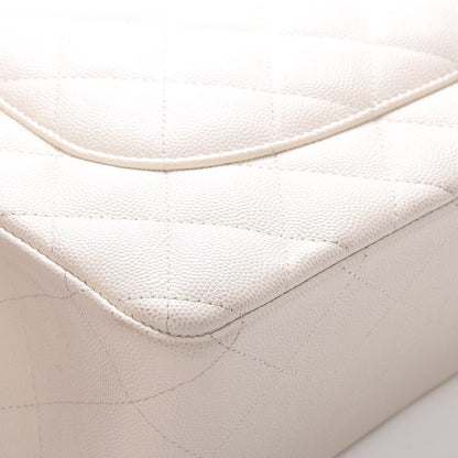 Chanel Caviar Quilted Jumbo Double Flap White 10 of 14