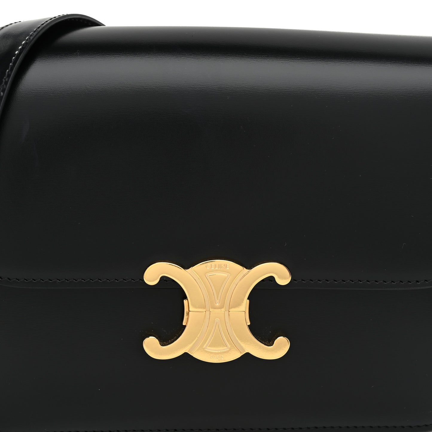 Shiny Calfskin Medium Triomphe Black