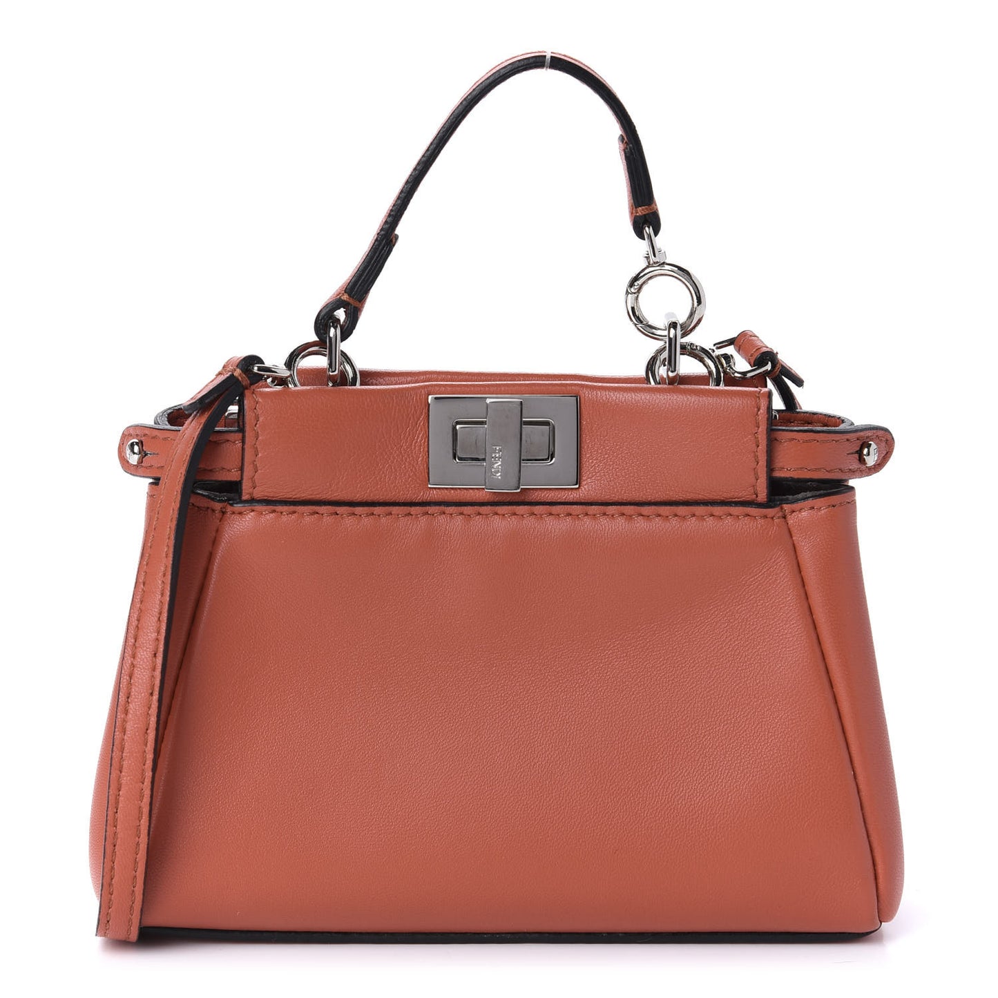 Shiny Nappa Micro Peekaboo Iconic Satchel Rosso Pimento