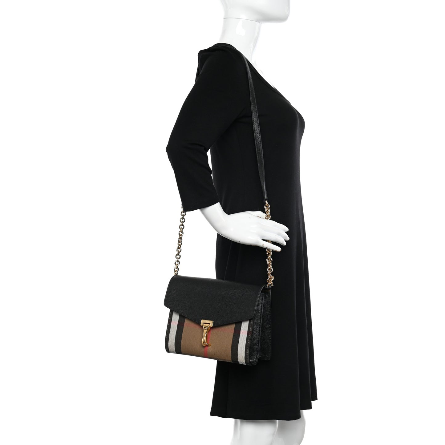 Derby Calfskin House Check Small Macken Crossbody Bag Black