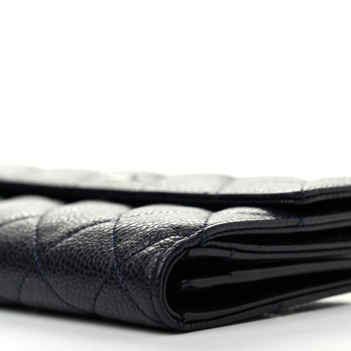Caviar Quilted Large Flap Wallet Black