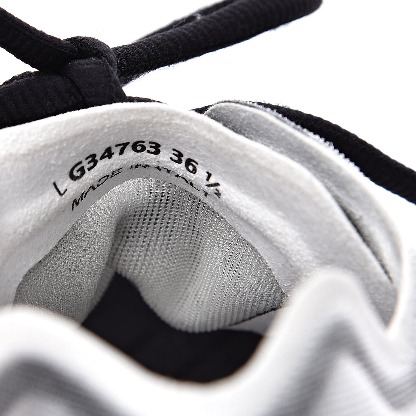 Calfskin Mesh Lycra Womens Logo Sneakers 36.5 White Black