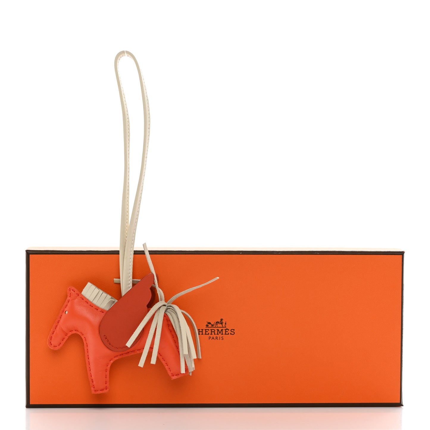 Milo Lambskin Grigri Rodeo Pegase Horse Bag Charm PM Orange Poppy Craie Terre Battue