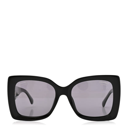 Chanel Acetate CC Square Sunglasses 5555 Black 2 of 7