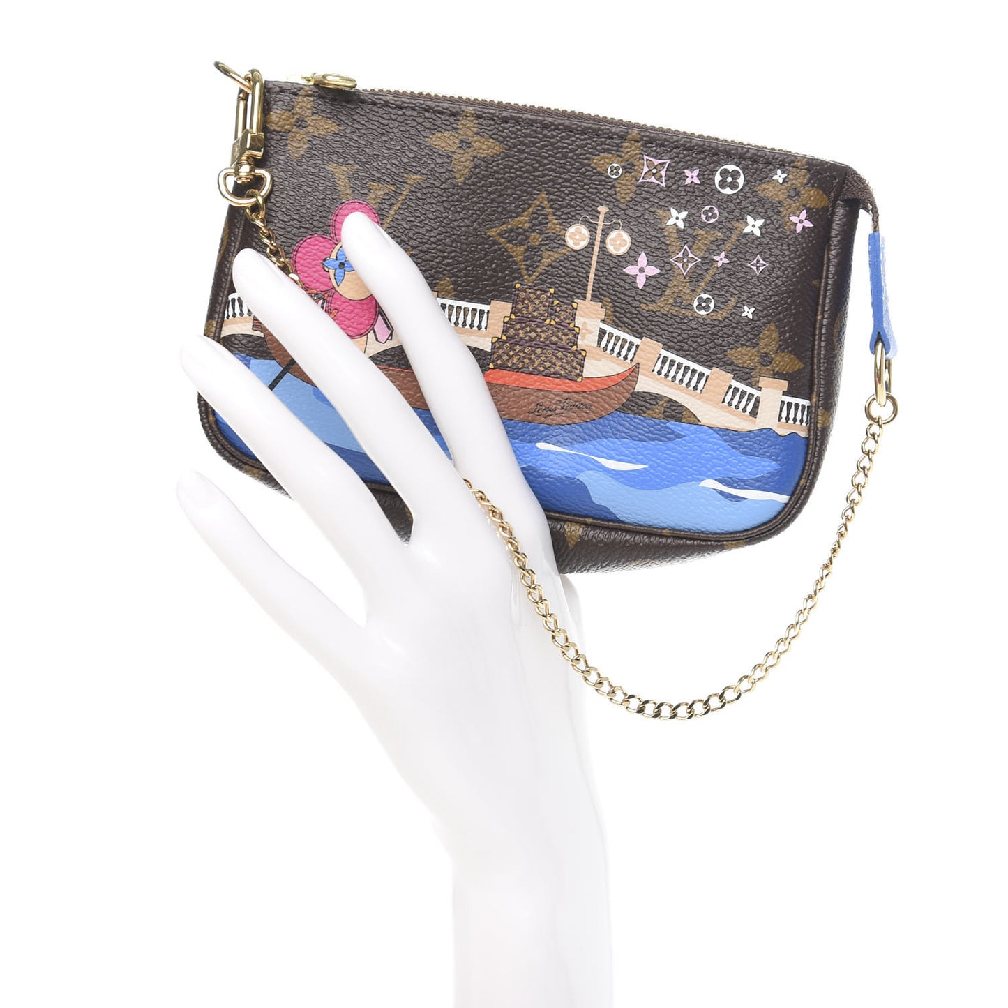 Monogram 2019 Christmas Animation Mini Venice Pochette Accessories Blue