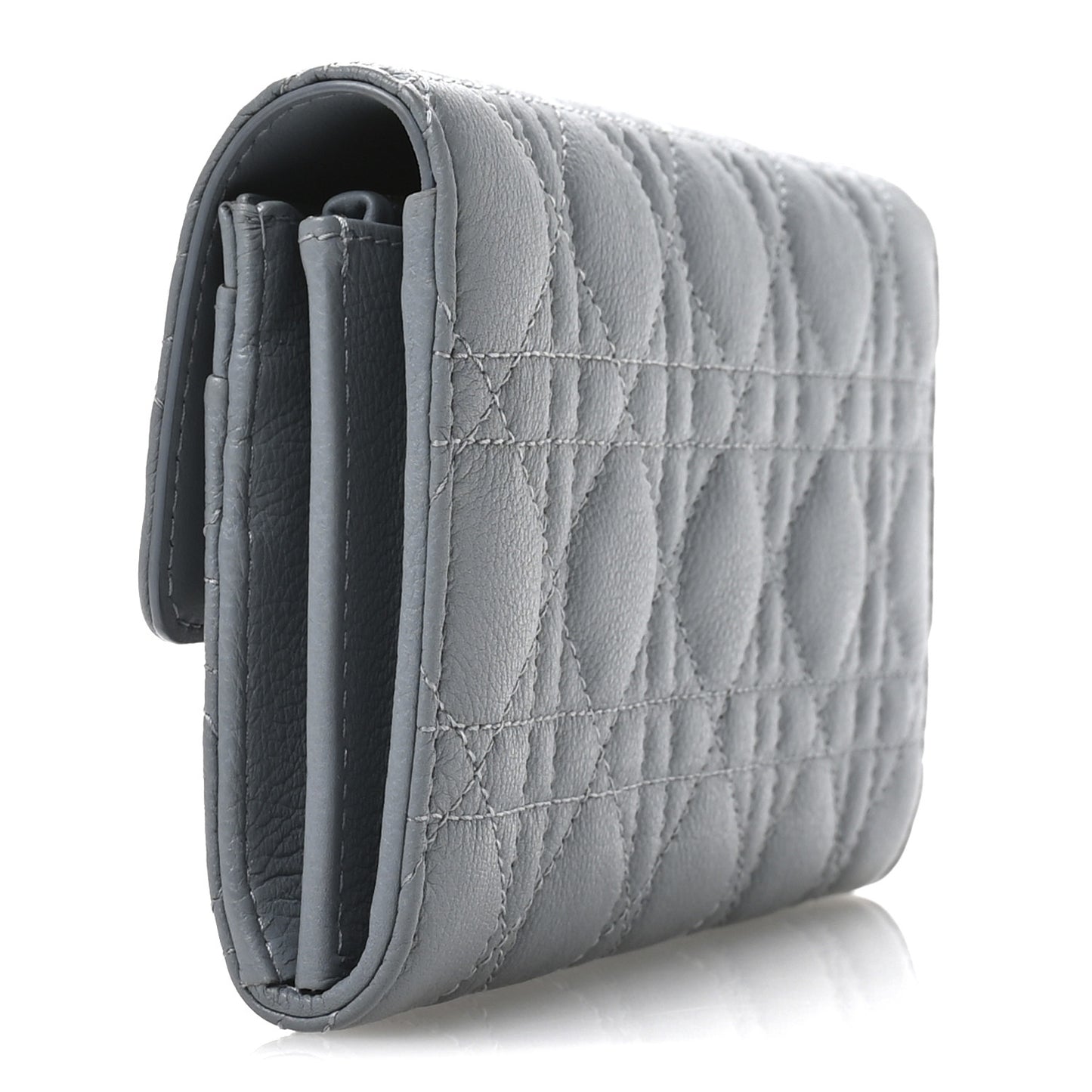 Supple Calfskin Cannage Caro Wallet Blue
