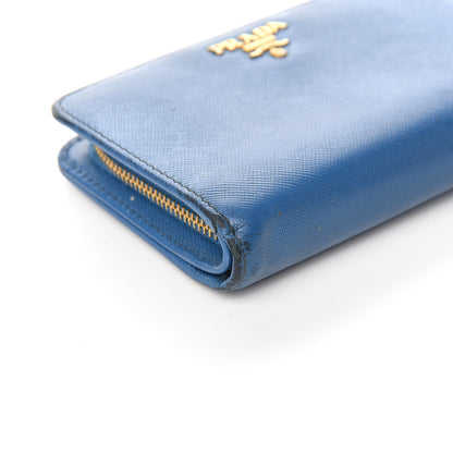 Prada Saffiano Metal Compact Wallet Cobalto 8 of 12