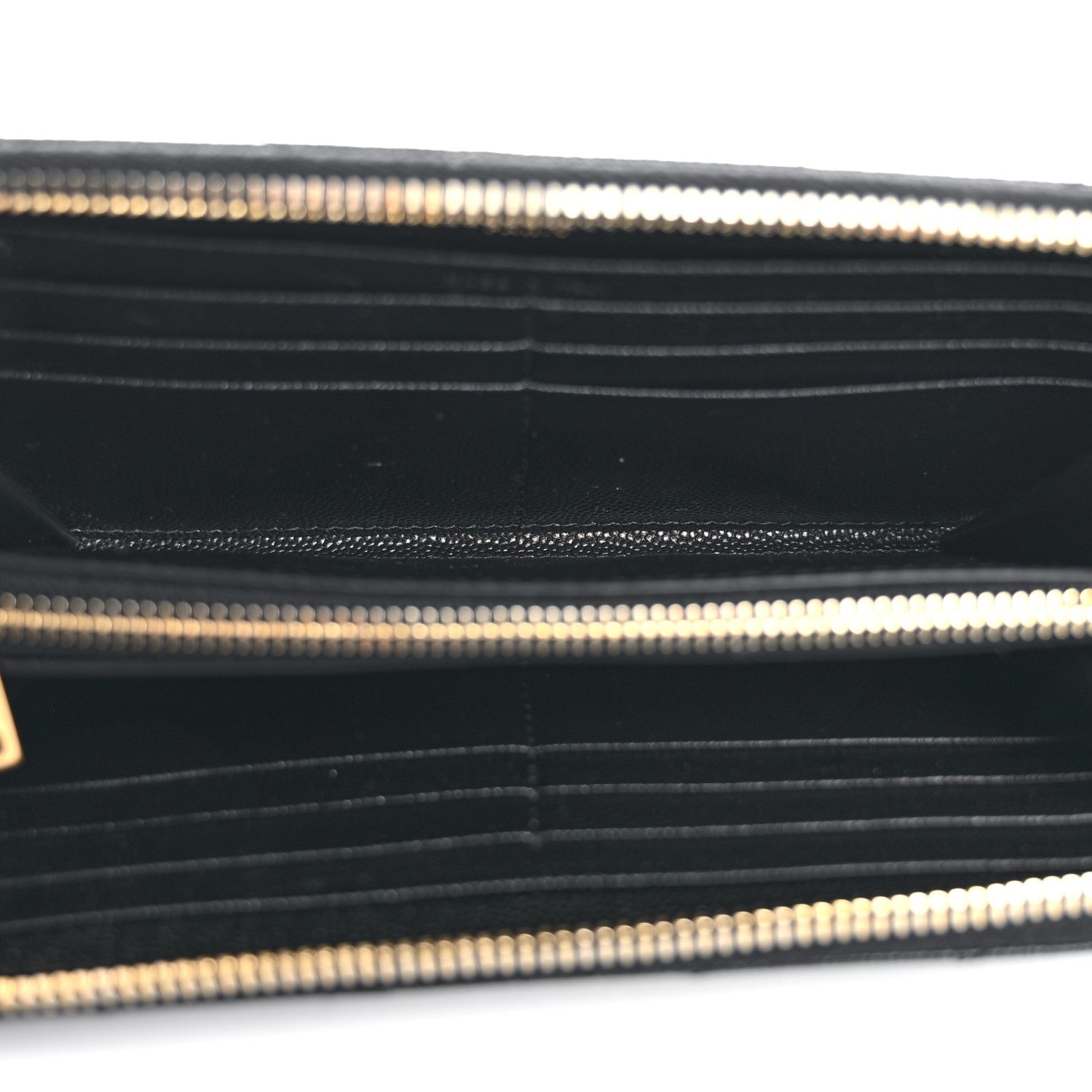 Saint Laurent Grain De Poudre Matelasse Chevron Monogram Zip Around Wallet Black 5 of 7