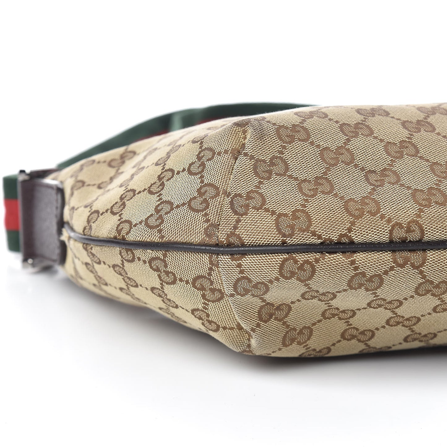 Monogram Web Medium Half Moon Hobo Dark Brown