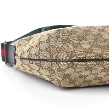 Gucci Monogram Web Medium Half Moon Hobo Dark Brown 5 of 10